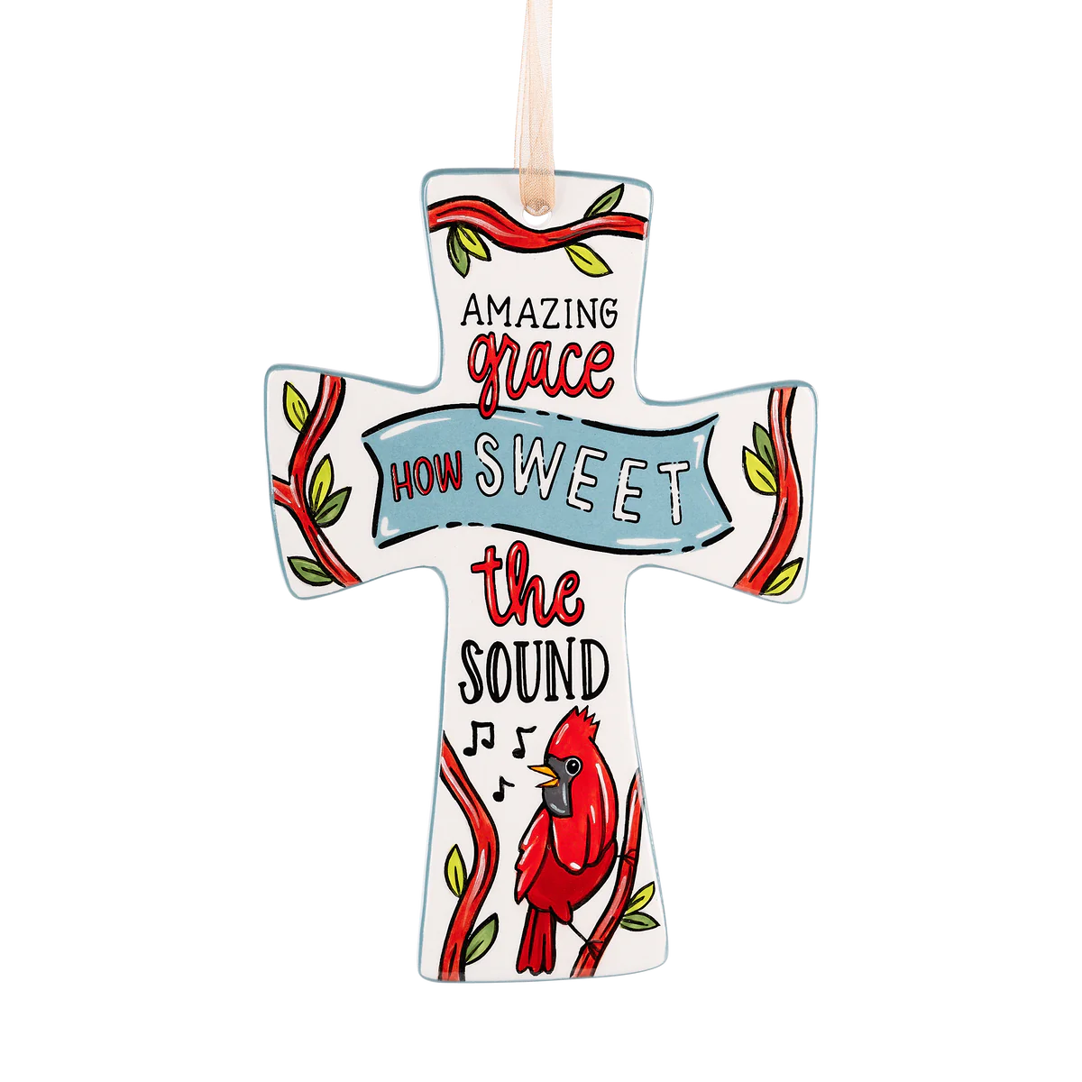 Glory Haus Amazing Grace Red Bird Cross