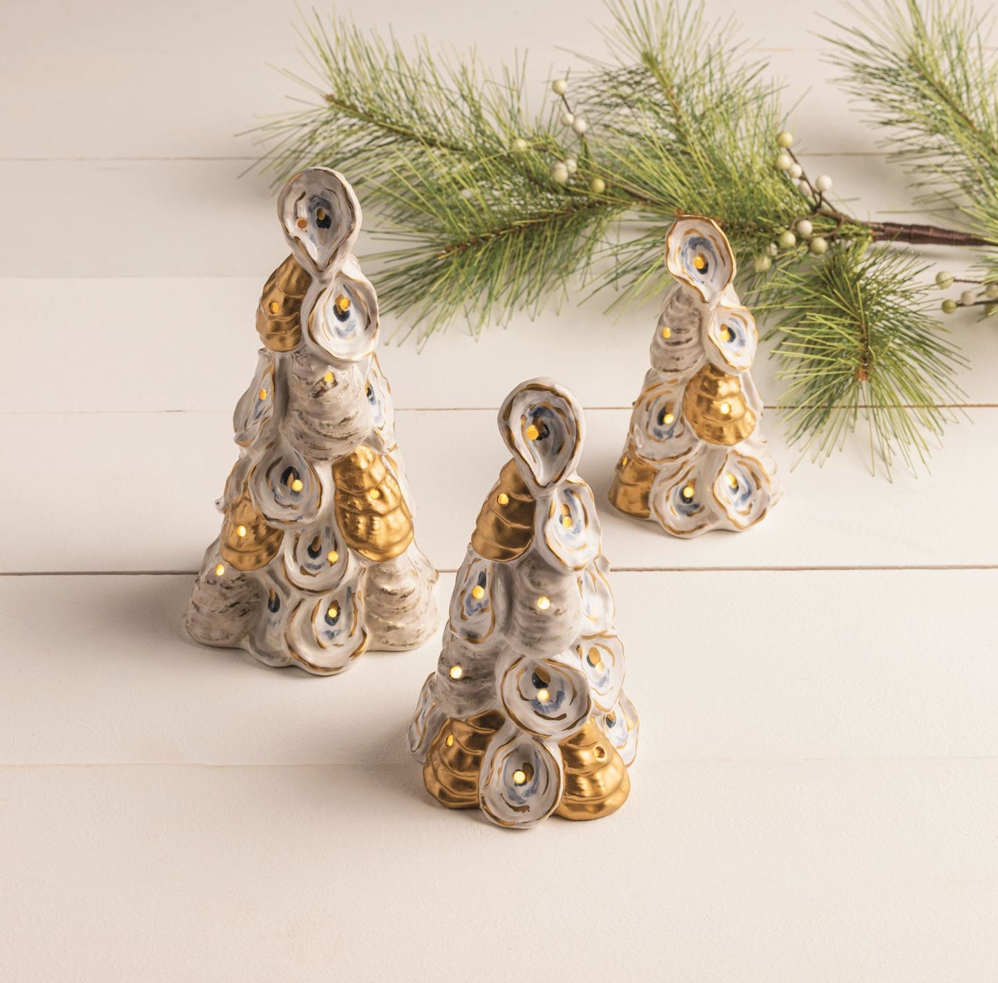 MUD PIE SMALL OYSTER LIGHT UP TREE