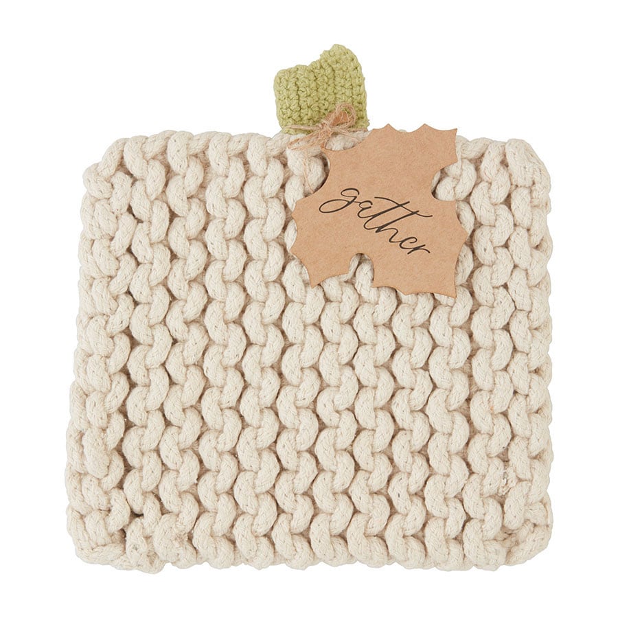 MUD PIE Pumpkin Knit Trivet