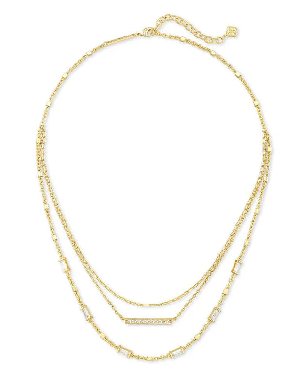 KENDRA SCOTT ADDISON MULTI STRAND NECKLACE GOLD METAL