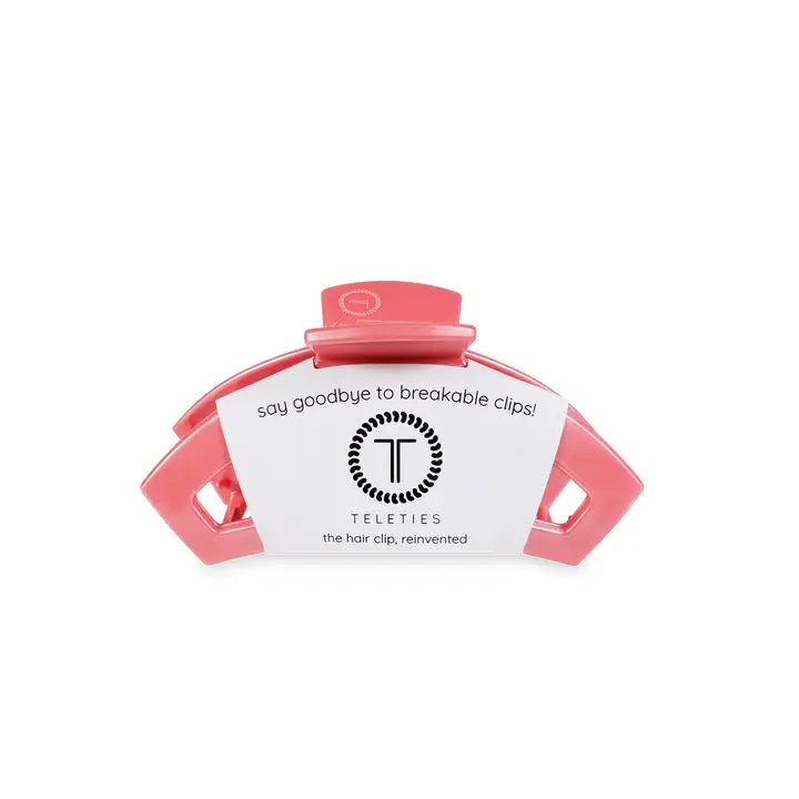 Teleties Open Hair Clip | Tiny | Calming Coral