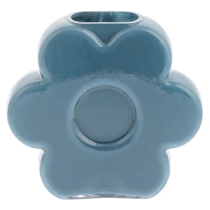 Karma Glass Flower Vase-Blue
