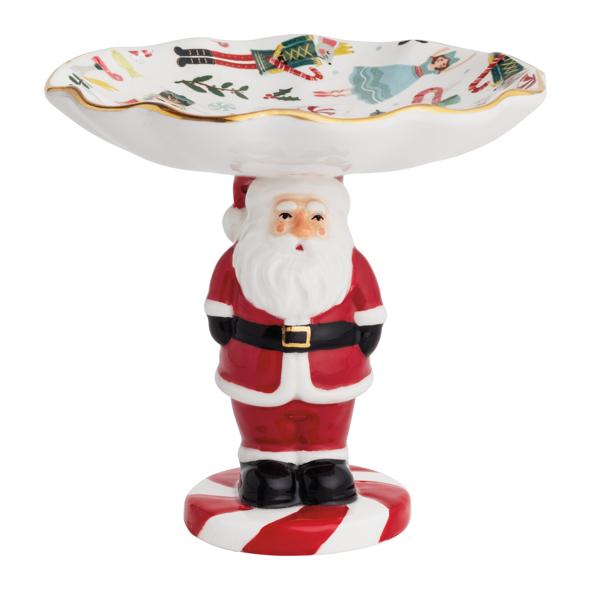 MUD PIE SANTA PEDESTAL CANDY DISH