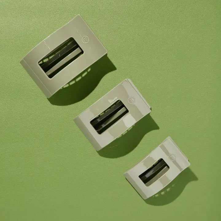 Teleties Flat Rectangle Hair Clip | Medium | Sage It Ain't So