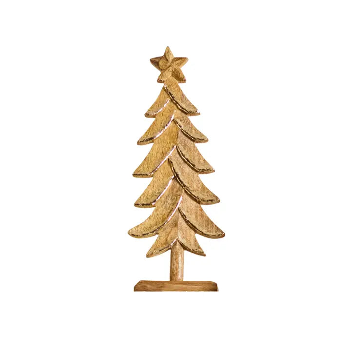 Mary Square Figurine Trimmed Gold Tree Large