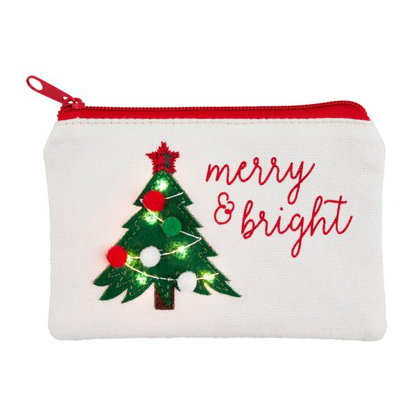 MUD PIE TREE CHRISTMAS LIGHT-UP POUCH