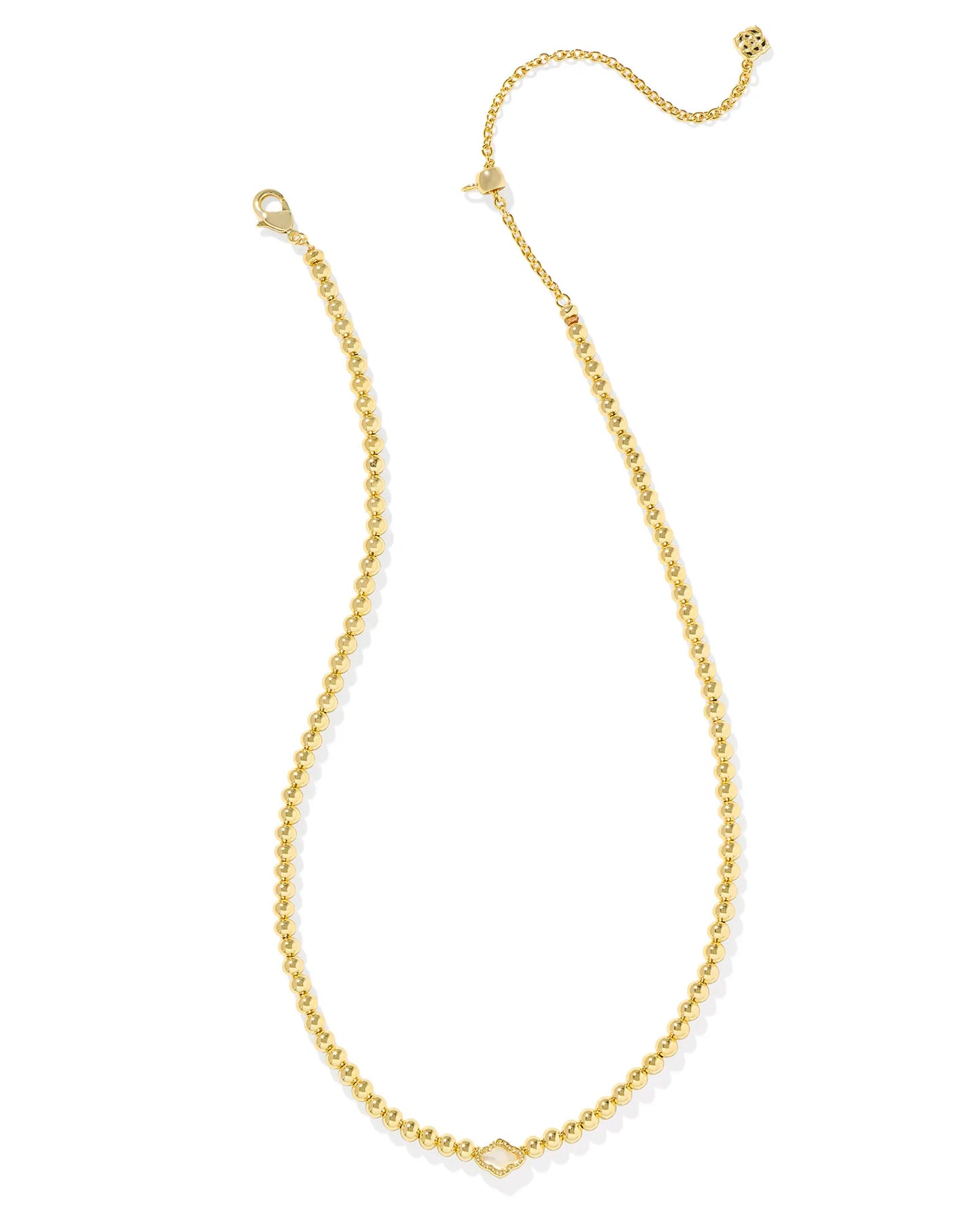 Kendra Scott Abbie Gold Beaded Necklace in Natural Mother-of-Pearl