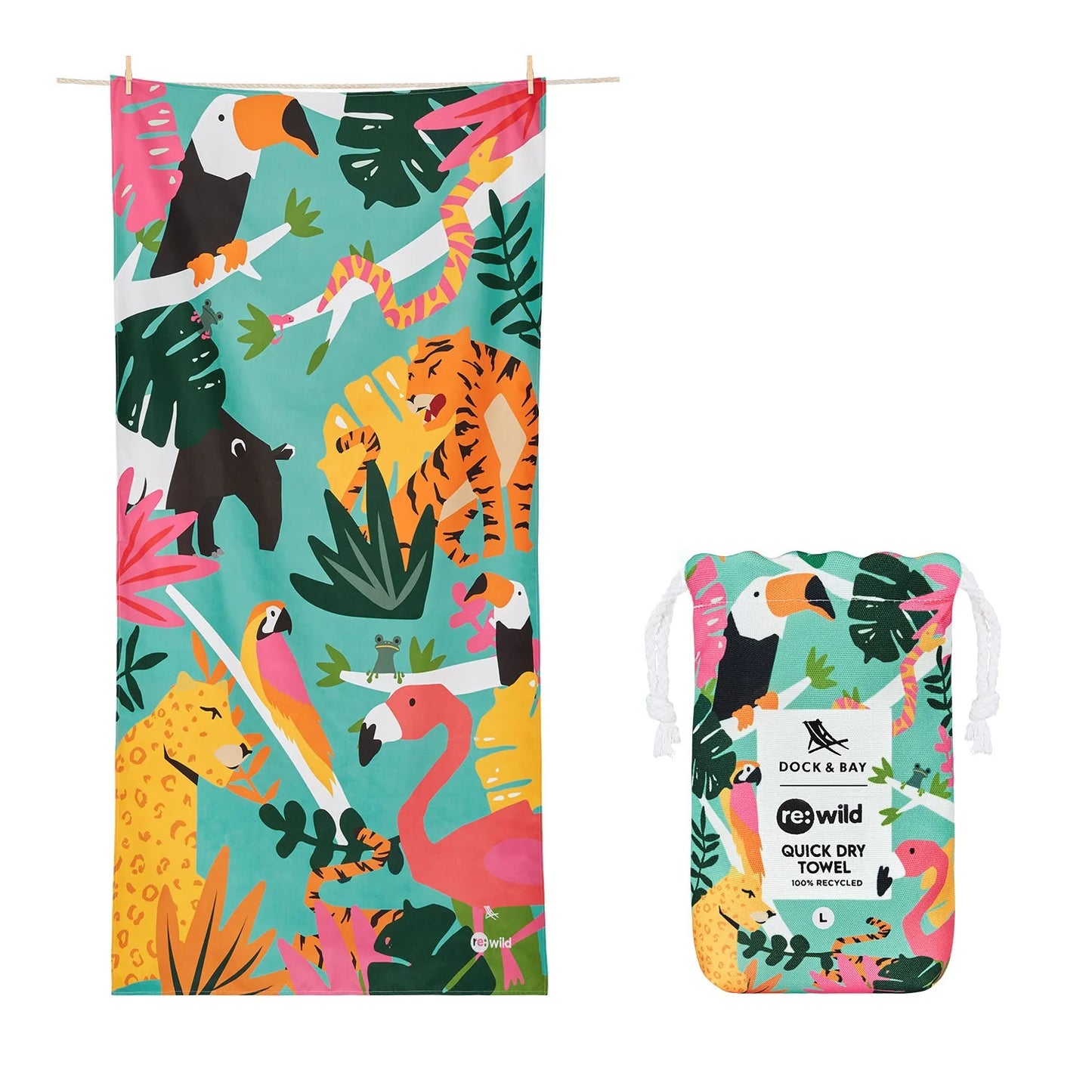 Dock & Bay Quick Dry Towels - Wild Things - GRS Certified-L