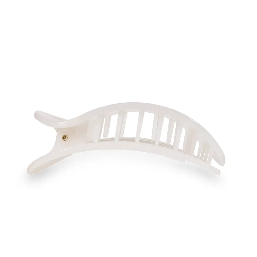 Teleties Coconut White Large Flat Round Clip