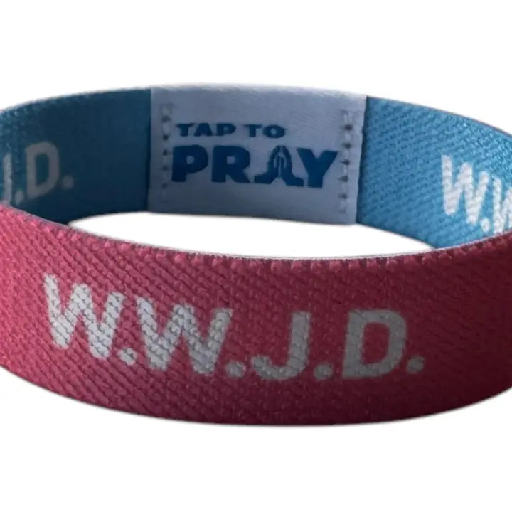 Versible Tap To Pray™ Wristbands - Blue & Pink Wwjd