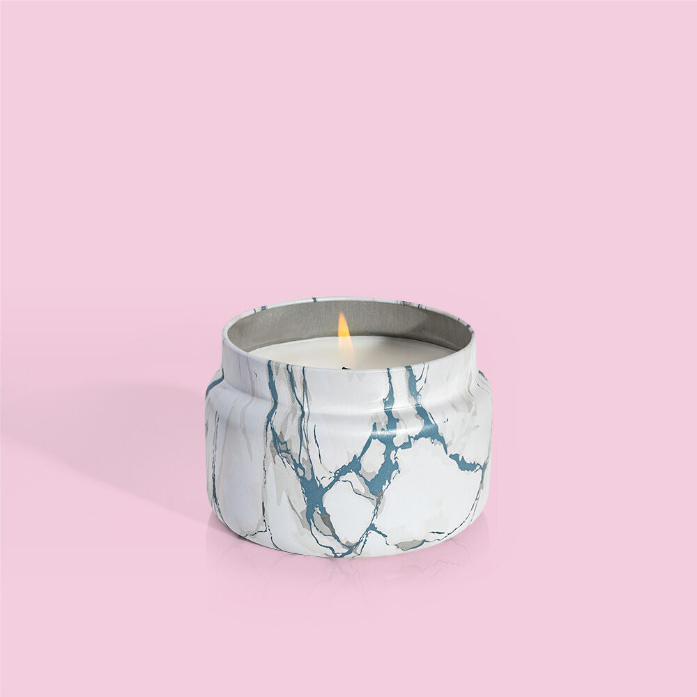 capri BLUE Volcano Modern Marble Printed Travel Tin, 8.5 oz