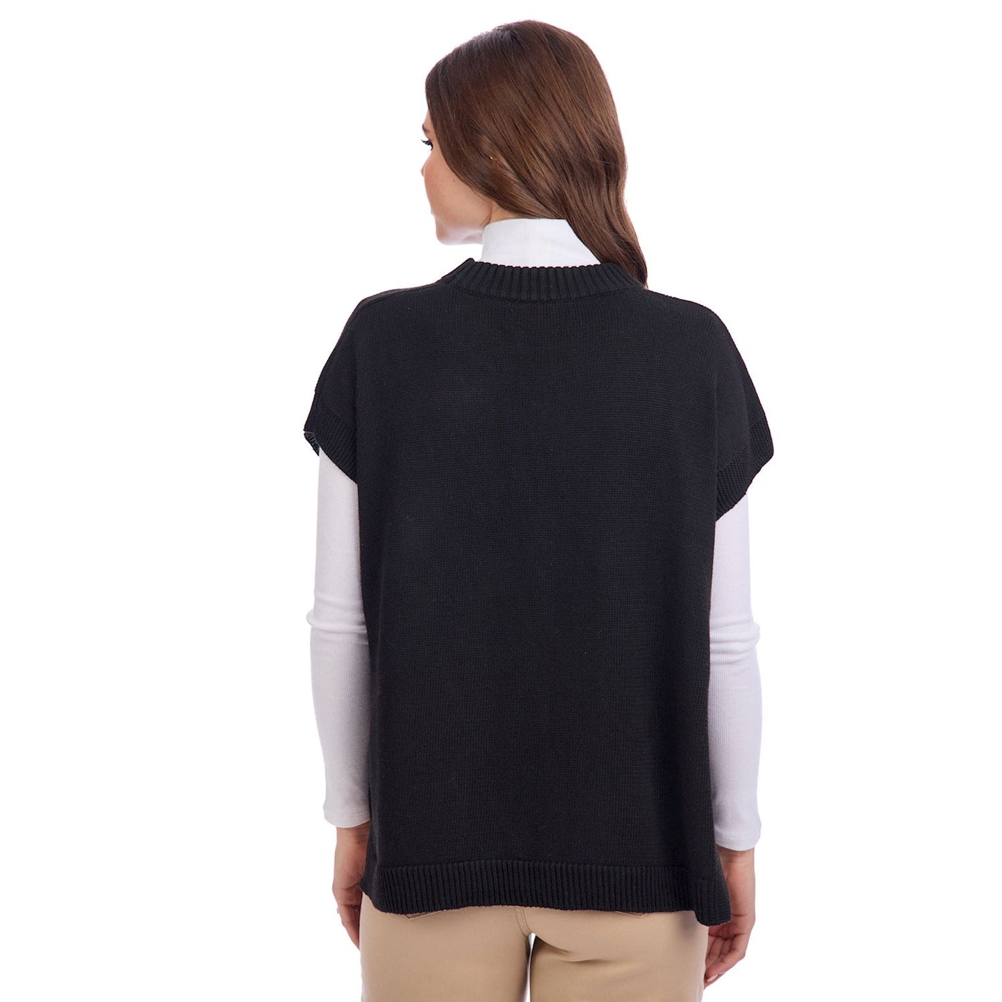 MUD PIE TYE SWEATER VEST-BK