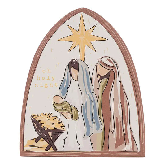 Glory Haus Neutral Nativity Wood Block
