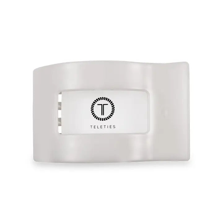 Teleties Flat Rectangle Hair Clip | Medium | Coconut White