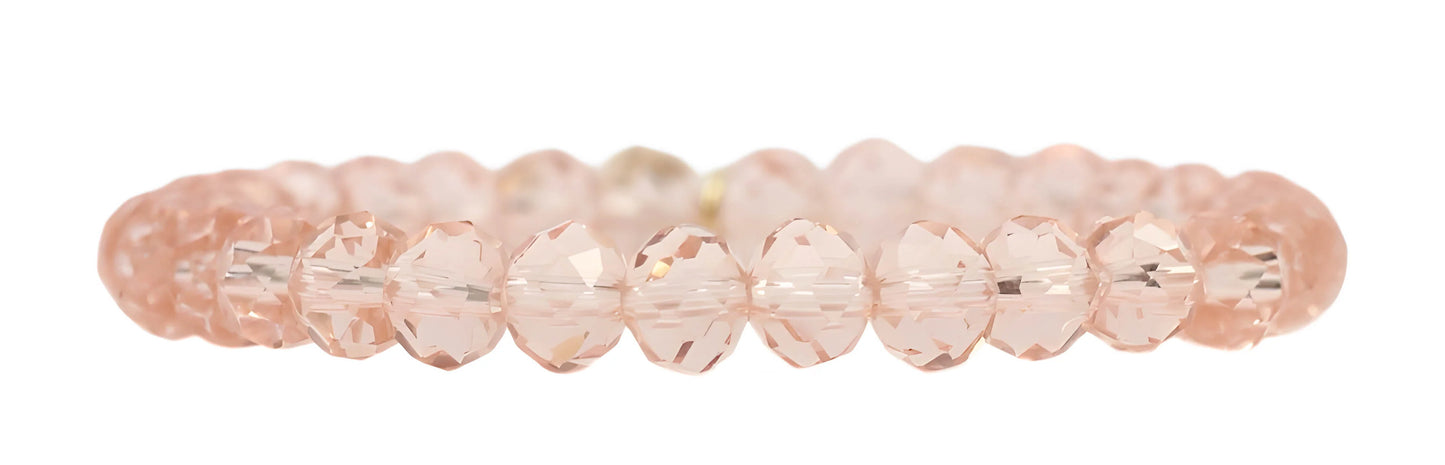 BOURBON AND BOWETIES STACKER STRETCH BRACELET - CLEAR CORAL