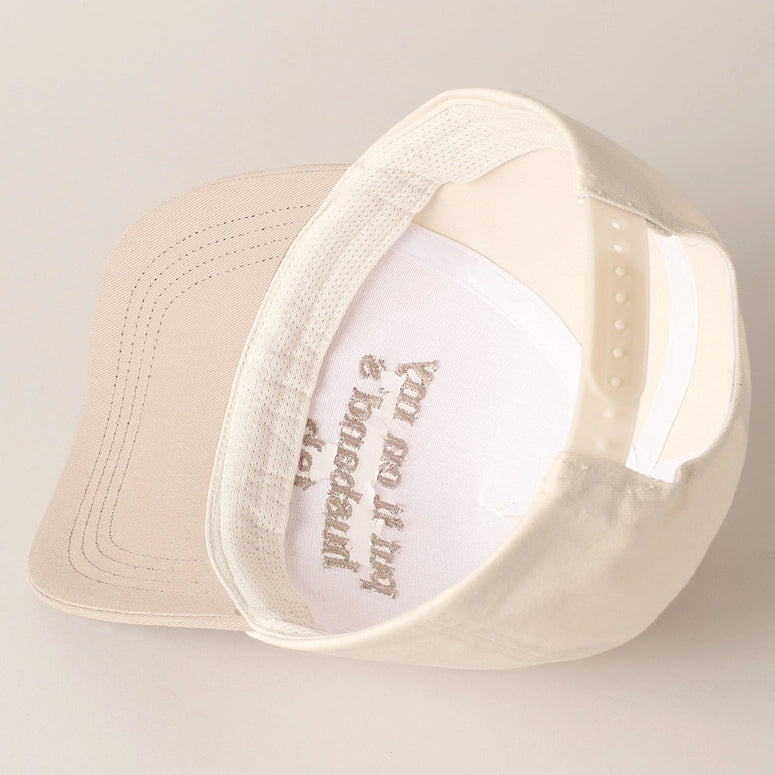 Put It On My Husband's Tab Embroidery Canvas Cap-Beige