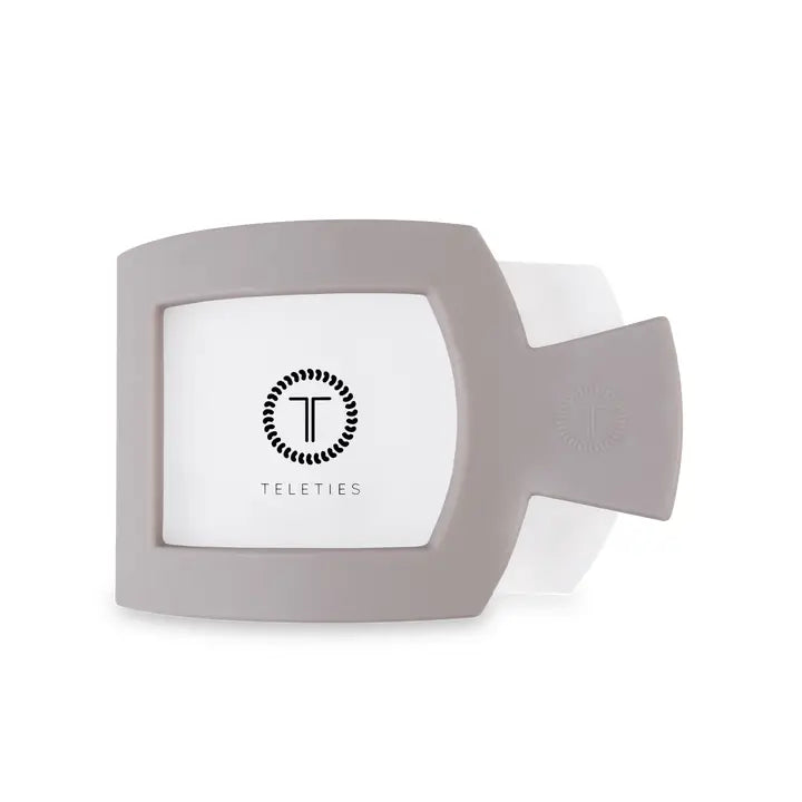 Teleties Square Flat Hair Clip | Large | Silver Flames