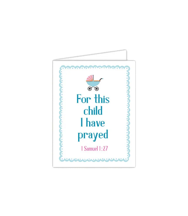 Standing on the Word Notecard Baby Carriage with verse: 1 Samuel 1:27 for this child
