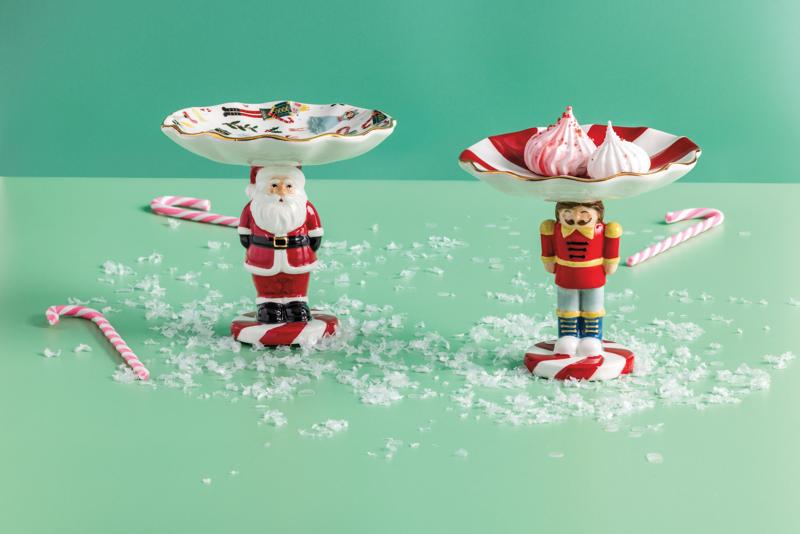 MUD PIE SANTA PEDESTAL CANDY DISH