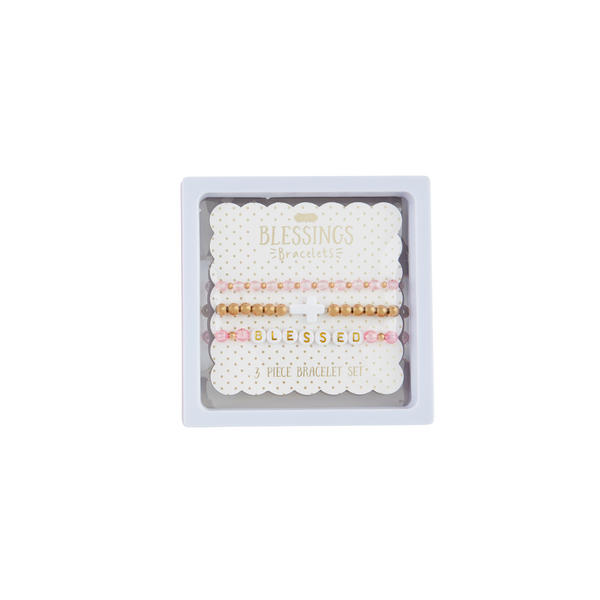 MUD PIE WHITE CROSS BEADED BRACELETS