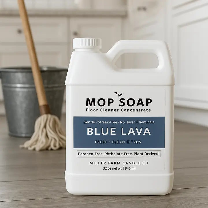 Miller Farm Candle Co Mop Soap Concentrated Floor Cleaner – 32 oz-Blue Lava