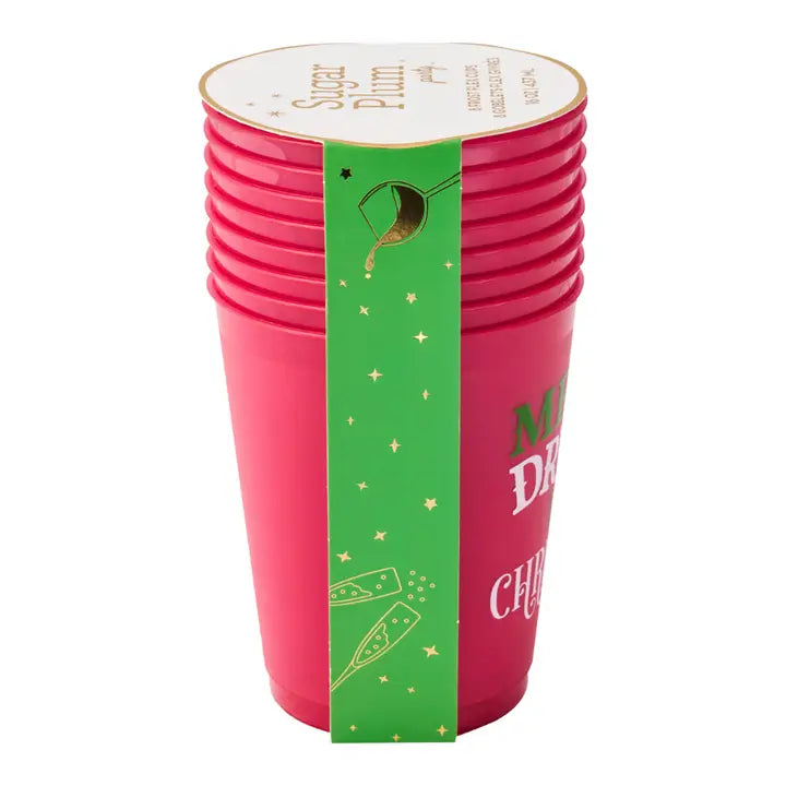 Sophistiplate Christmas Cocktail Frost Flex Cups/8pk - Merry Drunk I'm Christmas