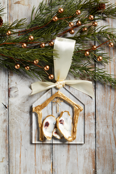 MUD PIE OYSTER NATIVITY ORNAMENT