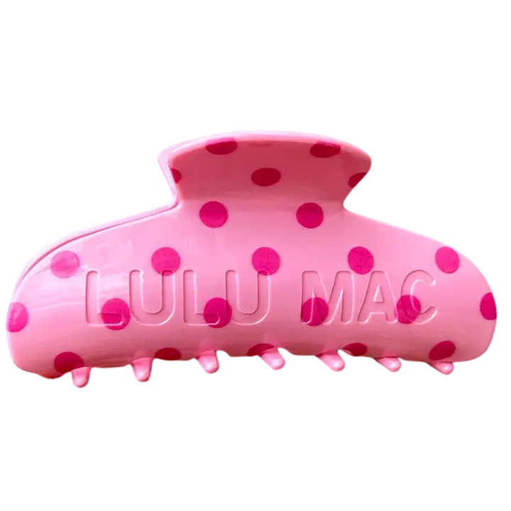 Lulu Mac Hair Clips-Pink/Hot Pink Dot