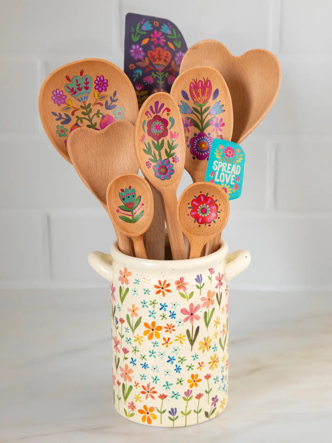 Natural Life Spatulas, Set of 2-Flower