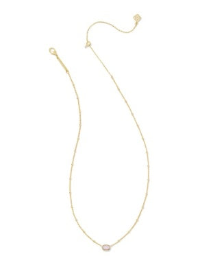 KENDRA SCOTT MINI ELISA SATELLITE SHORT PENDANT NECKLACE GOLD PINK OPALITE CRYSTAL