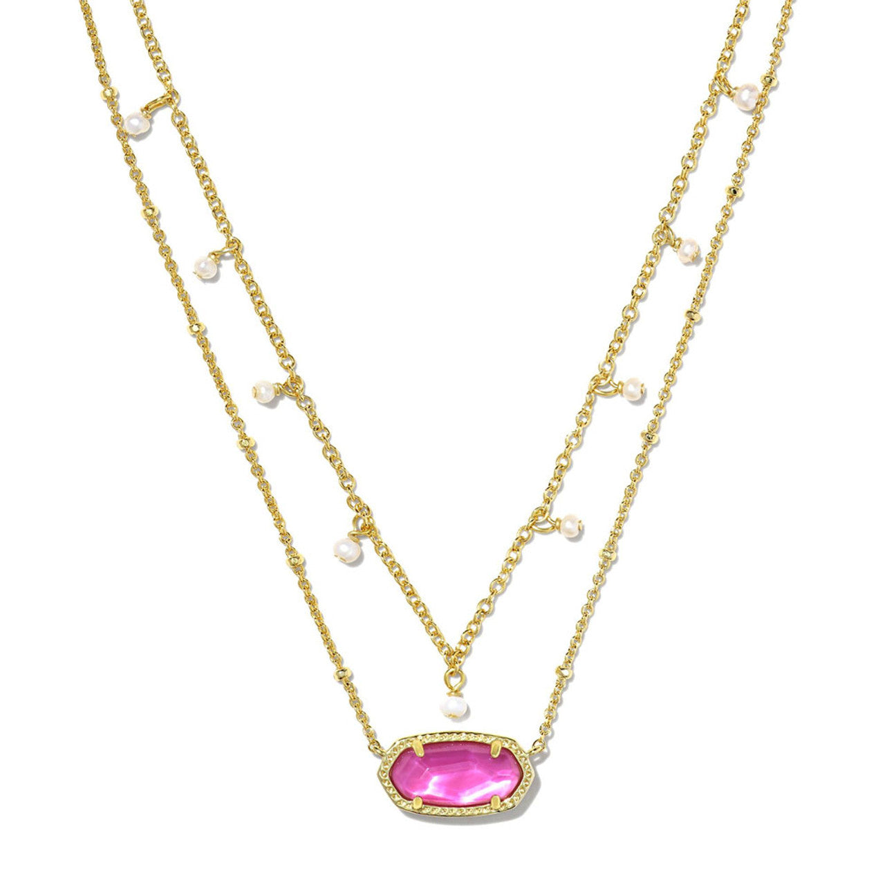 KENDRA SCOTT ELISA PEARL MULTI STRAND NECKLACE GOLD AZALEA ILLUSION