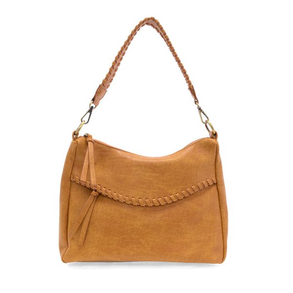 Joy Susan Cassidy Whipstitch Convertible Hobo Bag-Whiskey