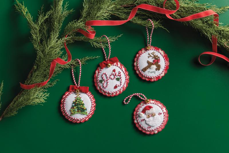 MUD PIE SANTA EMBROIDERED ORNAMENT