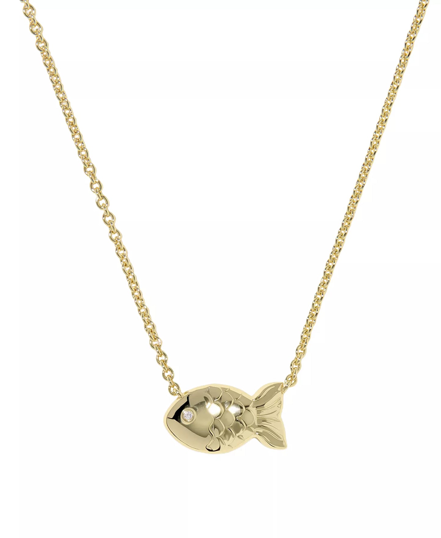 KENDRA SCOTT PARKER FISH SHORT PENDANT NECKLACE GOLD ABALONE SHELL