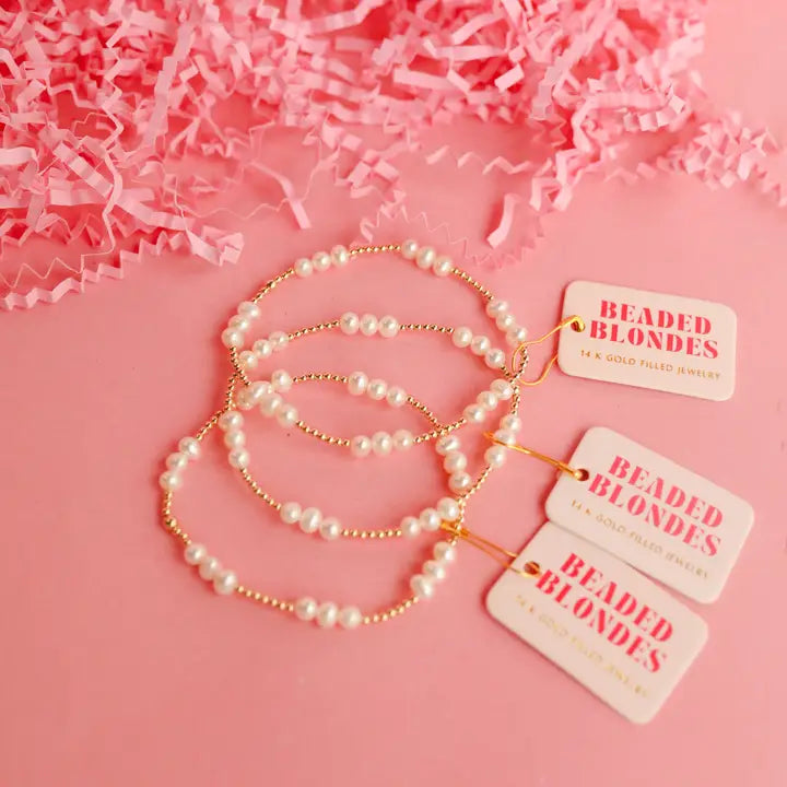 Beaded Blondes Ily Coastal Pearl Bracelet in Gold
