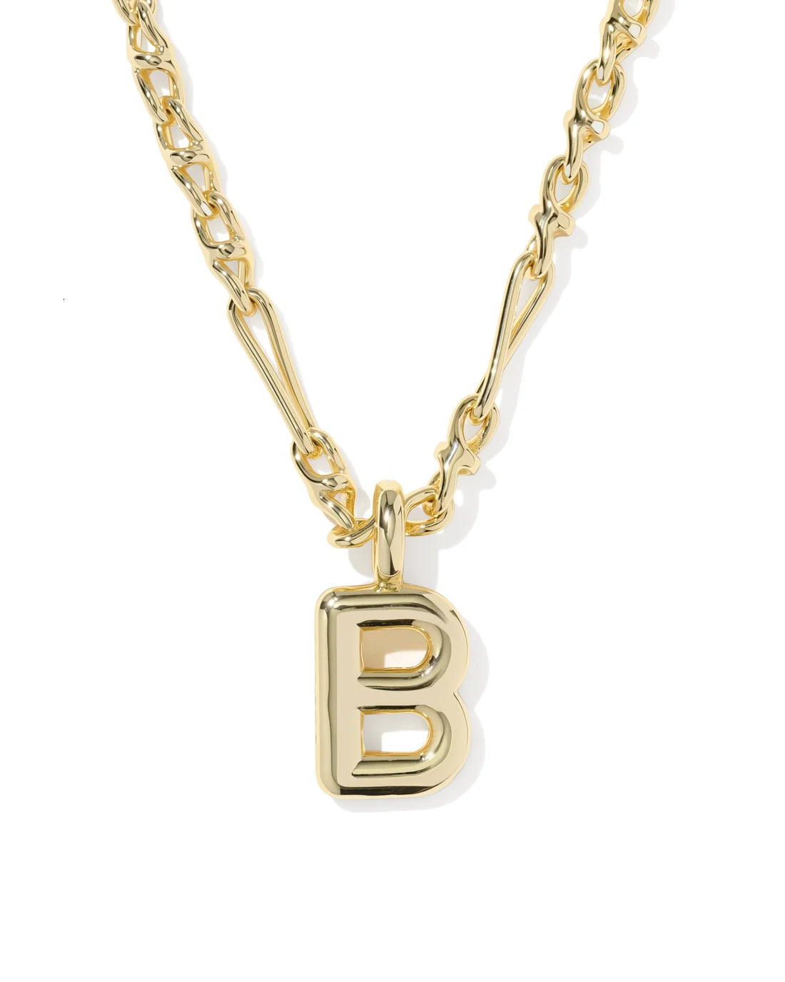KENDRA SCOTT BUBBLE LETTER B SHORT PENDANT NECKLACE GOLD