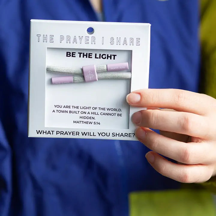 THE PRAYER I SHARE Be the Light Bracelet, Christian Cord Bracelet