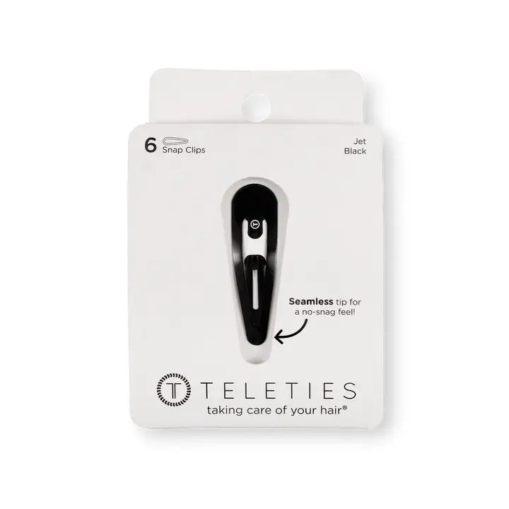Teleties Snap Clip | Jet Black | 6 Count