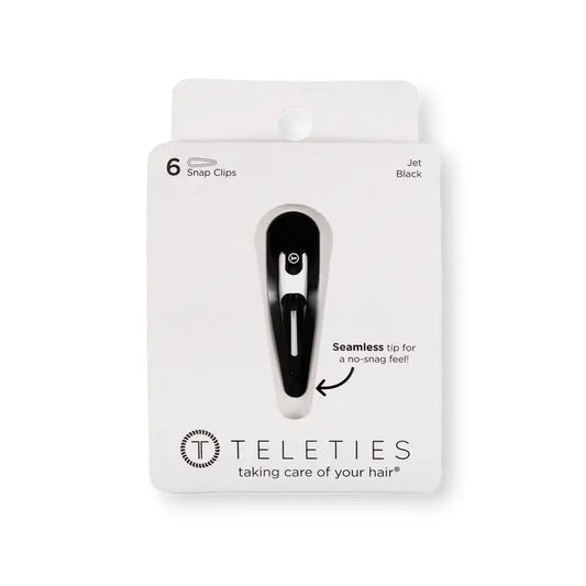 Teleties Snap Clip | Jet Black | 6 Count