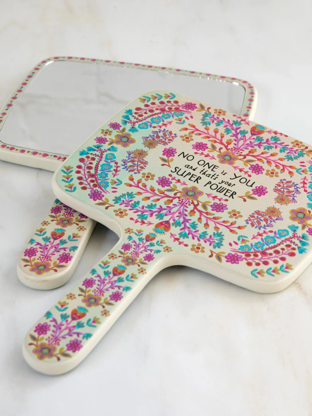 Natural Life Wooden Hand Mirror-No One Is You