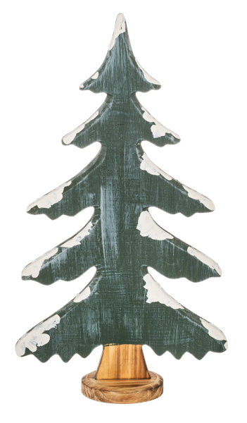 Ganz Green Tree Decor with Snow Accent