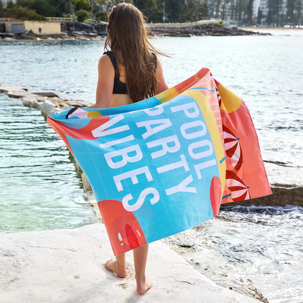 Dock & Bay Quick Dry Towels - Pool Party Vibes - GRS Certified-XL
