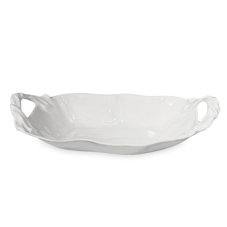 BEATRIZ BALL VIDA Sasha Large Oval Bowl with Handles (White)-3335