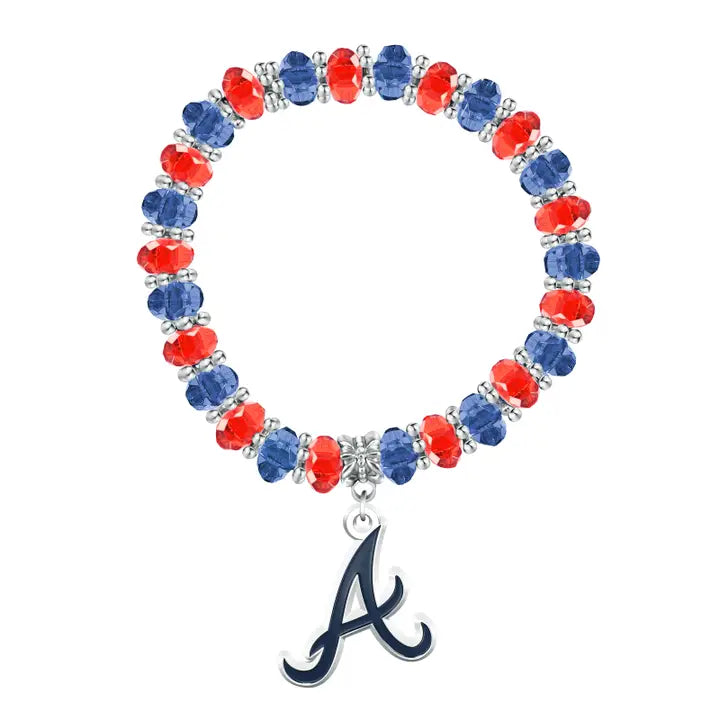 Mlb Atlanta Braves Two-Tone Beaded Bracelet