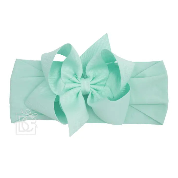 Beyond Creations Wide Pantyhose Headband W/Classic Grosgrain Bow