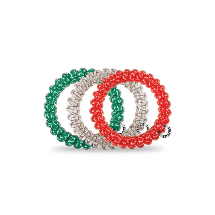 Teleties Spiral Hair Coils | Large | Hooked On Christmas Hair Ties
