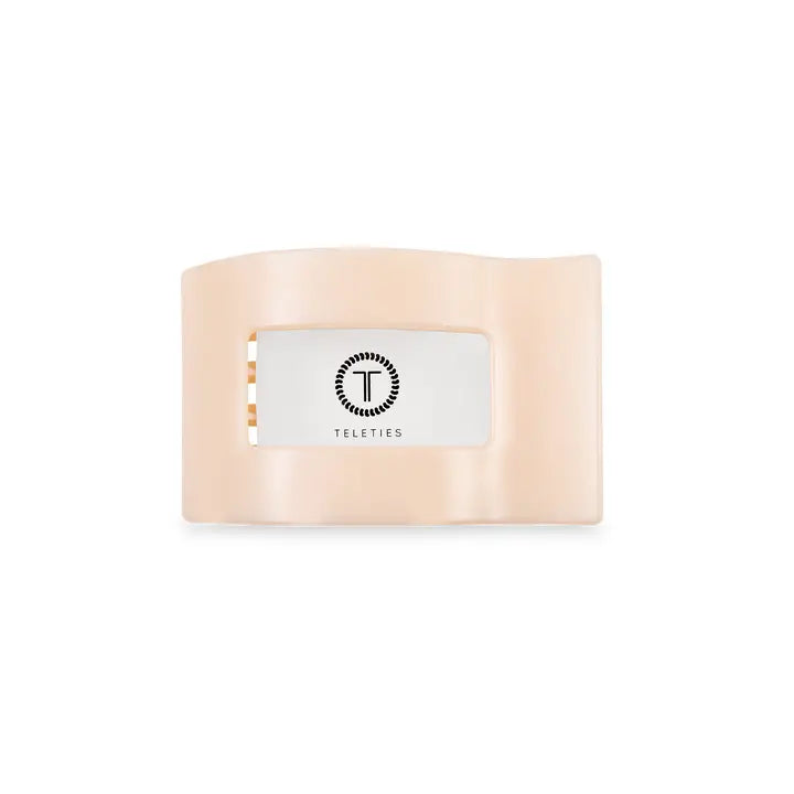Teleties Flat Rectangle Hair Clip | Small | Almond Beige