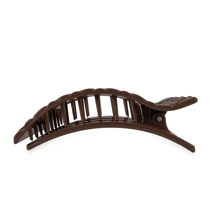 Teleties Flat Rectangle Hair Clip | Large | Truly Taupe Quilted