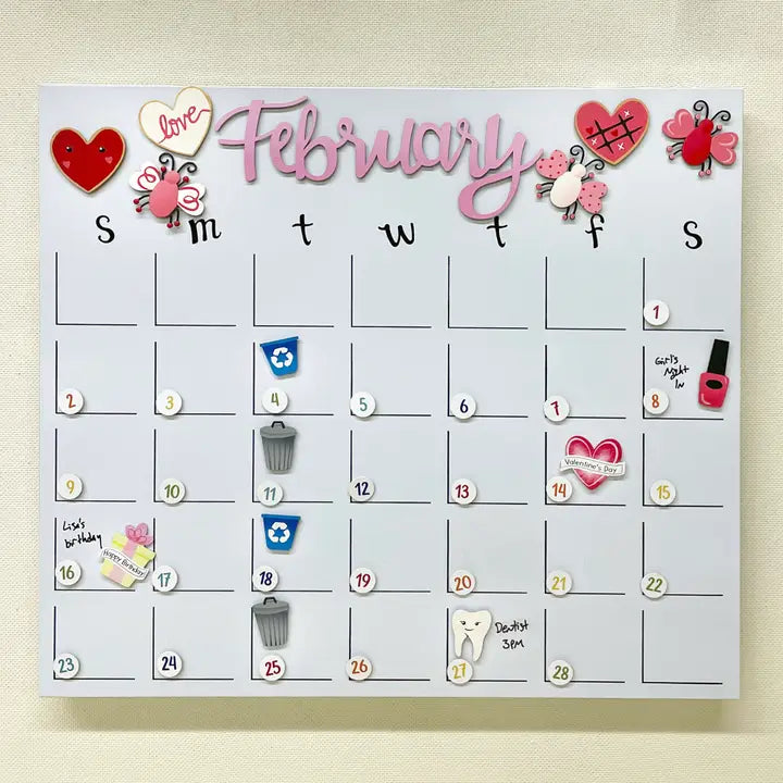 Roeda Studio Dry Erase Magnetic Calendar - 15"H X 17"W