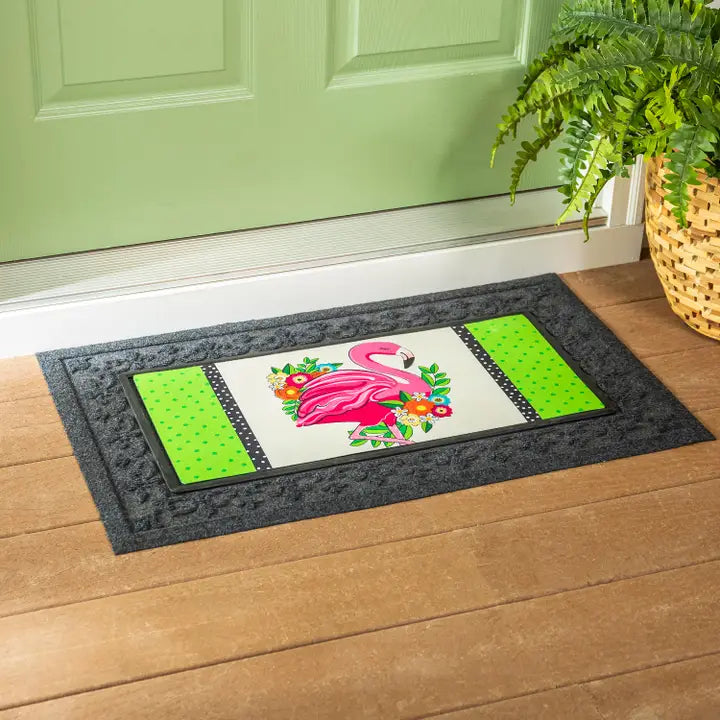 Evergreen Enterprises Floral Flamingo Welcome Sassafras Switch Mat